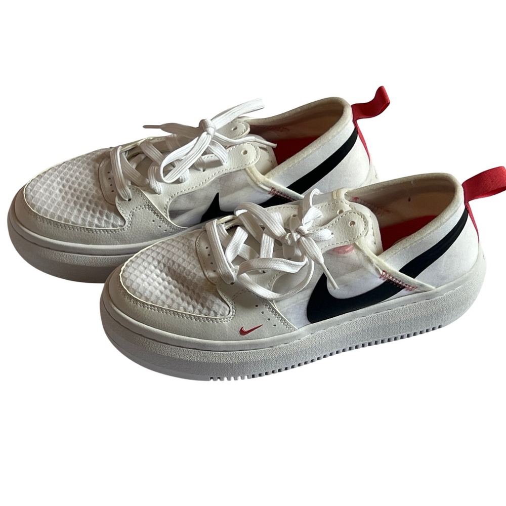 Nike Court Vision Alta Women's Shoes Athletic Comfry White Black Red Size 8 NEW